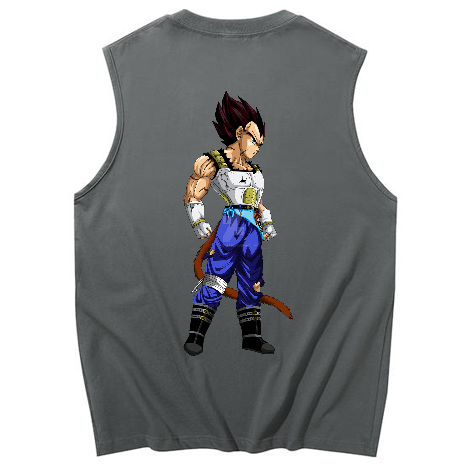 （画像用） ドラゴンボール ベジータ四世（Bejīta Yonsei）DRAGON BALL Vegeta IV コットン100％タンクトップ（背面プリント）